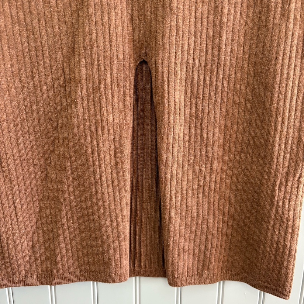Free People Ribbed Knit Brown Midi Skirt - Picture 3 of 5